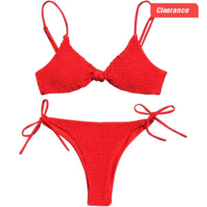 Gorgeous Spaghetti Strap Backless Bikini Set